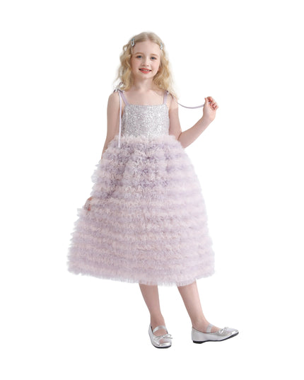 kids atelier tulleen Lavender Liliana Sequin Tulle Dress
