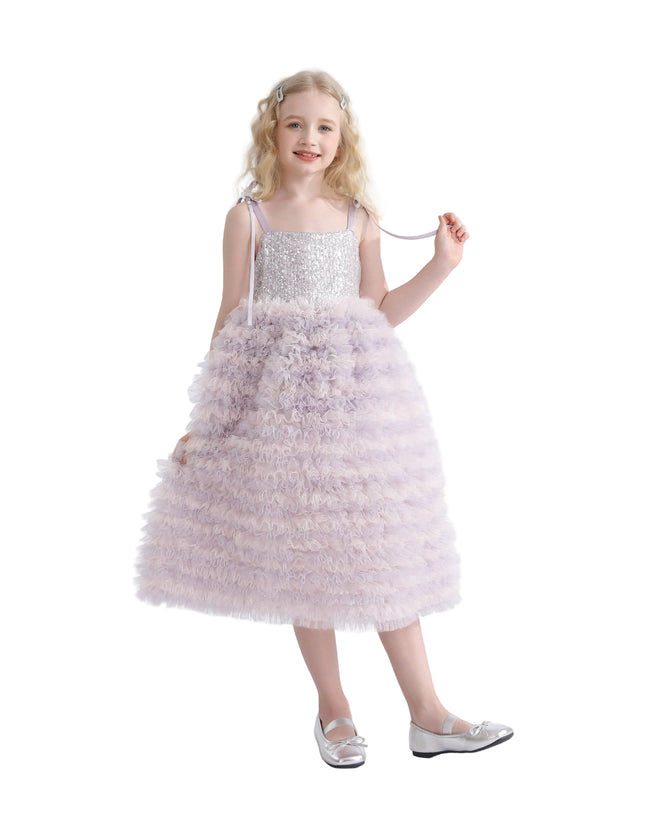 kids atelier tulleen Lavender Liliana Sequin Tulle Dress