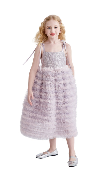 kids atelier tulleen Lavender Liliana Sequin Tulle Dress