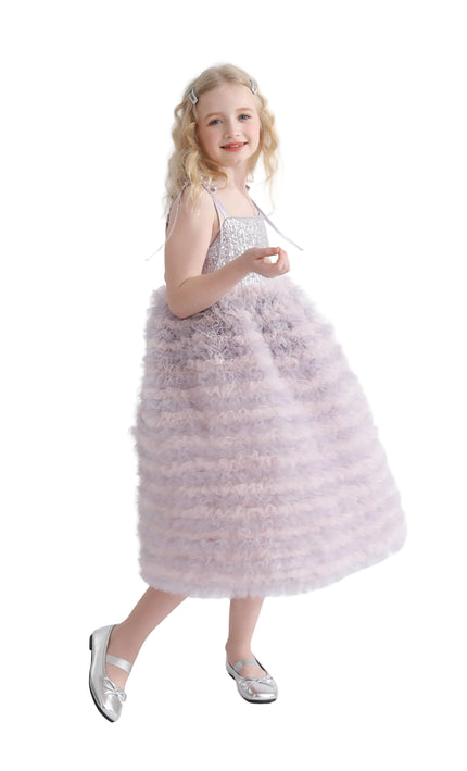 kids atelier tulleen Lavender Liliana Sequin Tulle Dress