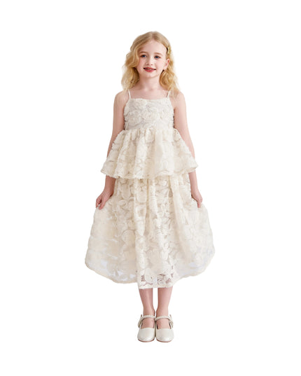 kids atelier tulleen Cream Juliette Lace skirt set