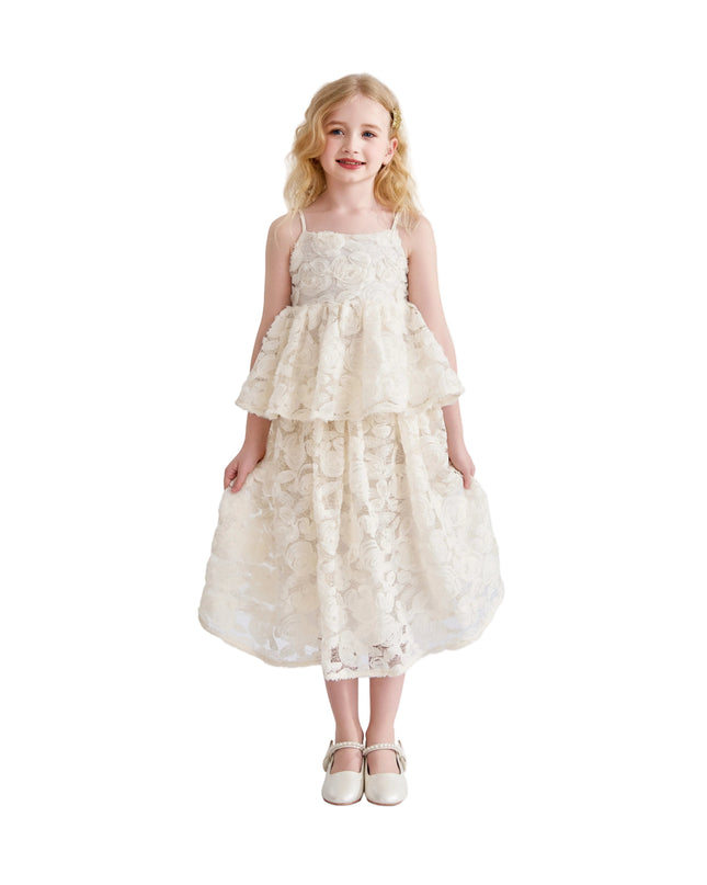 kids atelier tulleen Cream Juliette Lace skirt set