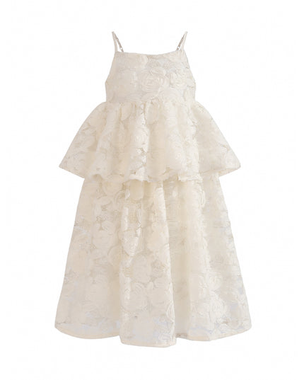 kids atelier tulleen Cream Juliette Lace skirt set
