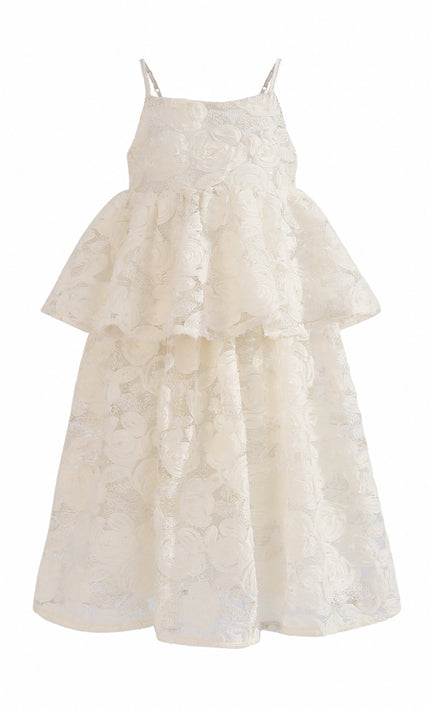 kids atelier tulleen Cream Juliette Lace skirt set