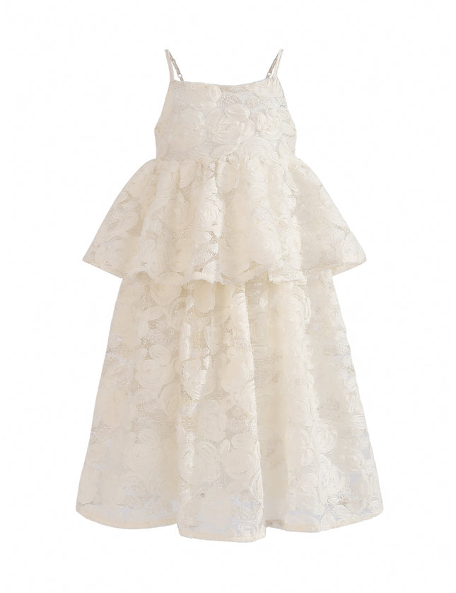 kids atelier tulleen Cream Juliette Lace skirt set