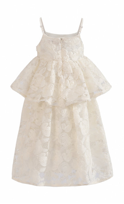 kids atelier tulleen Cream Juliette Lace skirt set