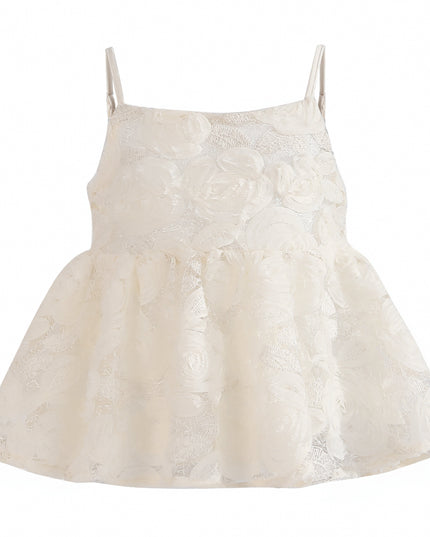 kids atelier tulleen Cream Juliette Lace skirt set