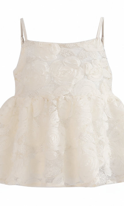 kids atelier tulleen Cream Juliette Lace skirt set