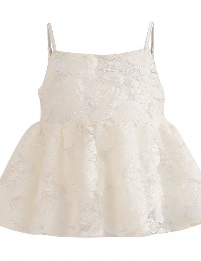 kids atelier tulleen Cream Juliette Lace skirt set
