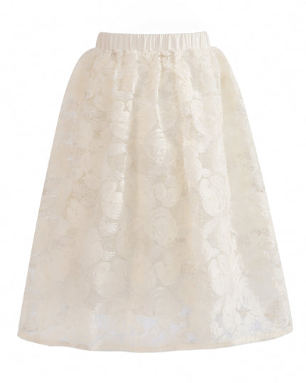 kids atelier tulleen Cream Juliette Lace skirt set