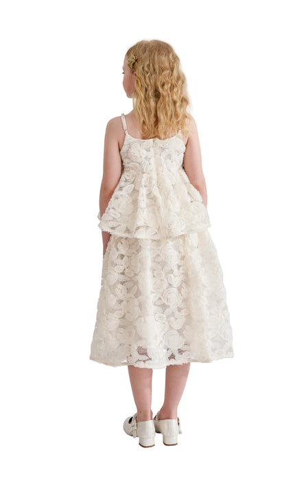 kids atelier tulleen Cream Juliette Lace skirt set