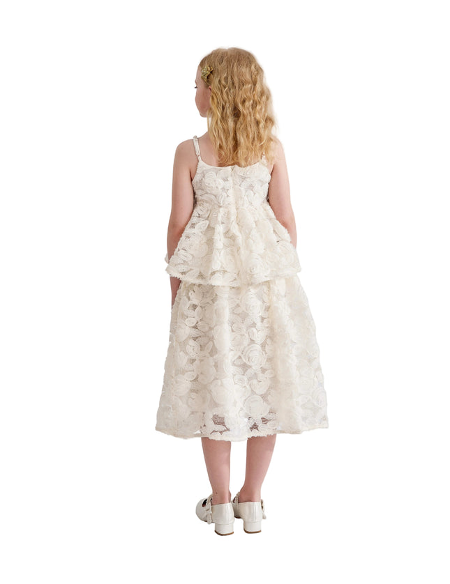 kids atelier tulleen Cream Juliette Lace skirt set