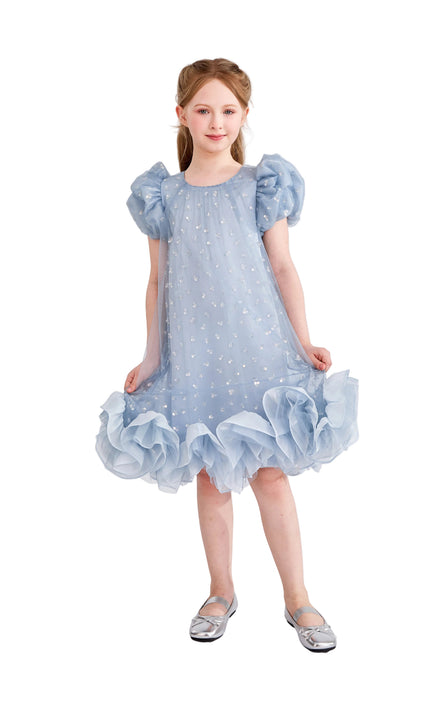 kids atelier tulleen Light Blue Thalina Ruffle Dress