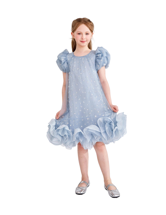 kids atelier tulleen Light Blue Thalina Ruffle Dress