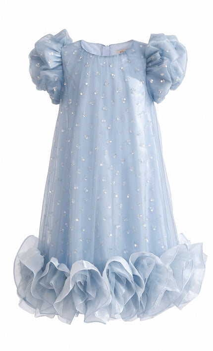 kids atelier tulleen Light Blue Thalina Ruffle Dress