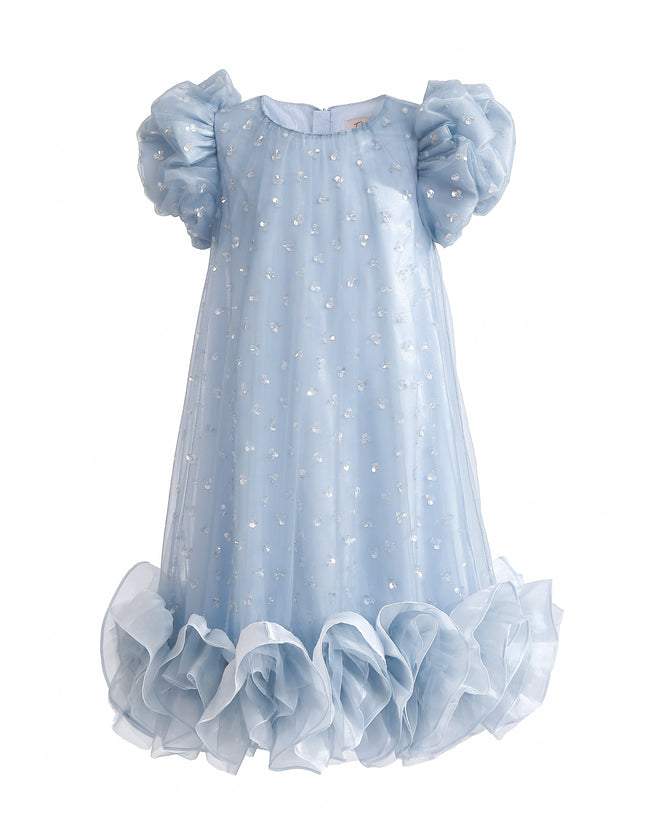 kids atelier tulleen Light Blue Thalina Ruffle Dress