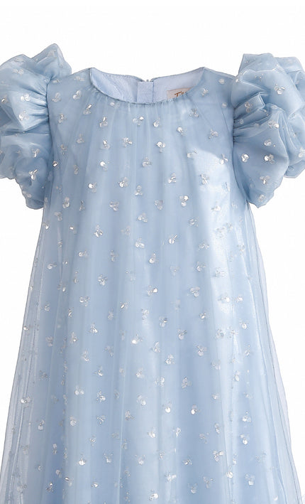 kids atelier tulleen Light Blue Thalina Ruffle Dress