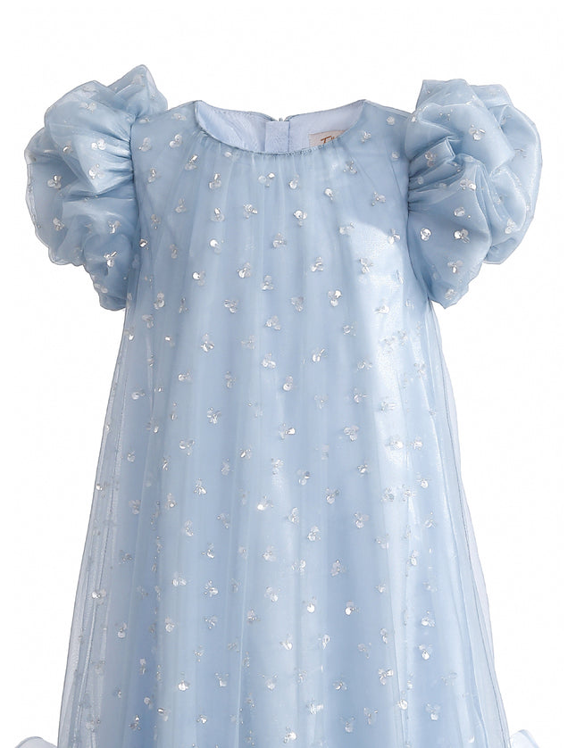 kids atelier tulleen Light Blue Thalina Ruffle Dress