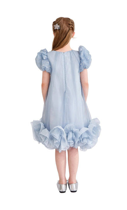 kids atelier tulleen Light Blue Thalina Ruffle Dress