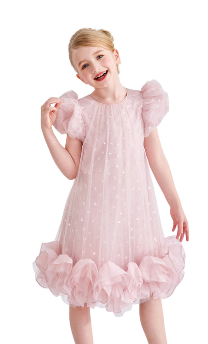 kids atelier tulleen Pink Thalina Ruffle Dress
