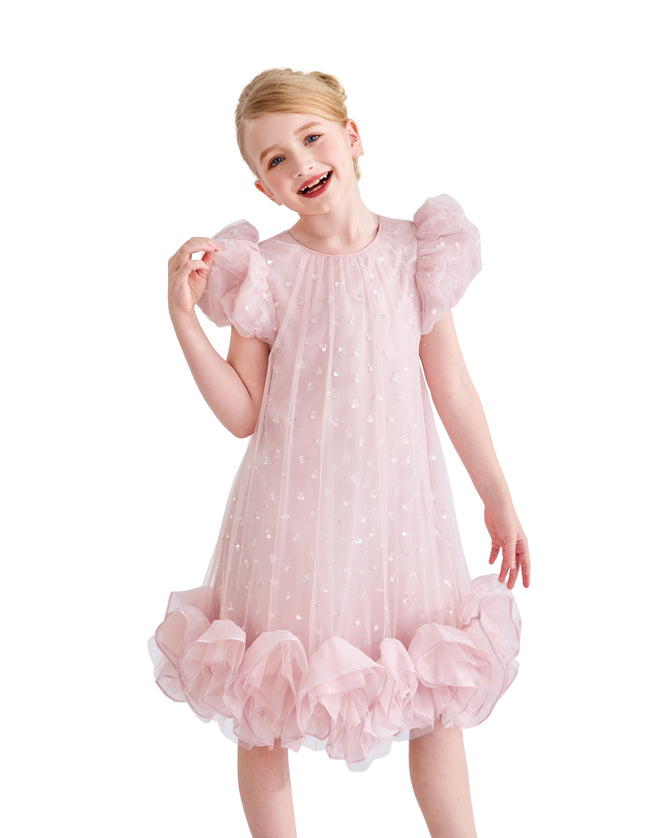kids atelier tulleen Pink Thalina Ruffle Dress