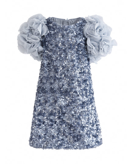 kids atelier tulleen Blue Seliora Floral Embellished Dress
