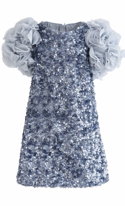 kids atelier tulleen Blue Seliora Floral Embellished Dress