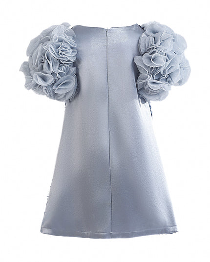 kids atelier tulleen Blue Seliora Floral Embellished Dress