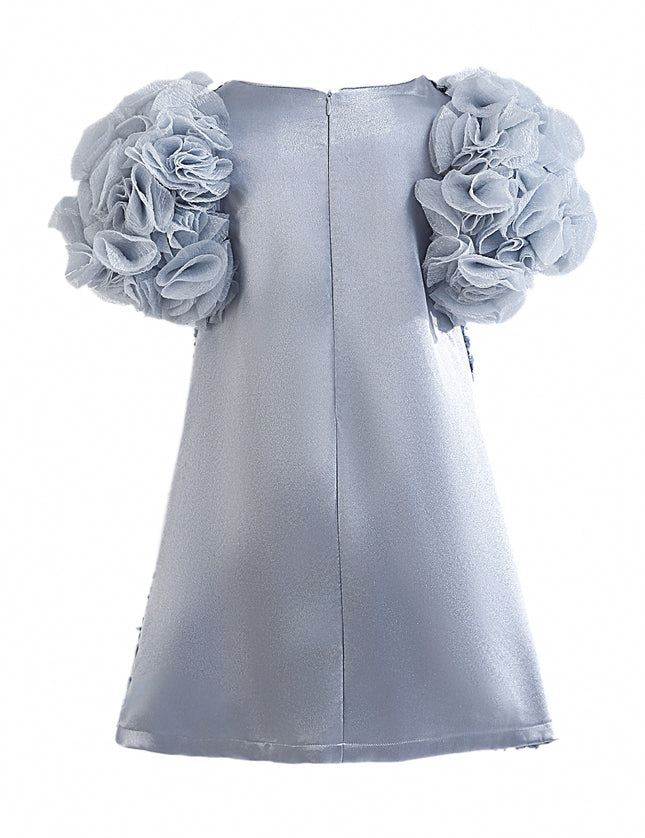 kids atelier tulleen Blue Seliora Floral Embellished Dress