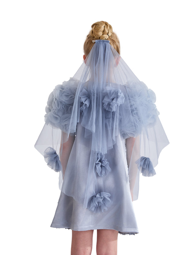 kids atelier tulleen Blue Seliora Floral Embellished Dress