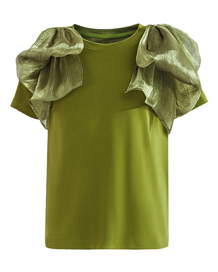 kids atelier tulleen Green Gold Valora Ruffle Skirt Set
