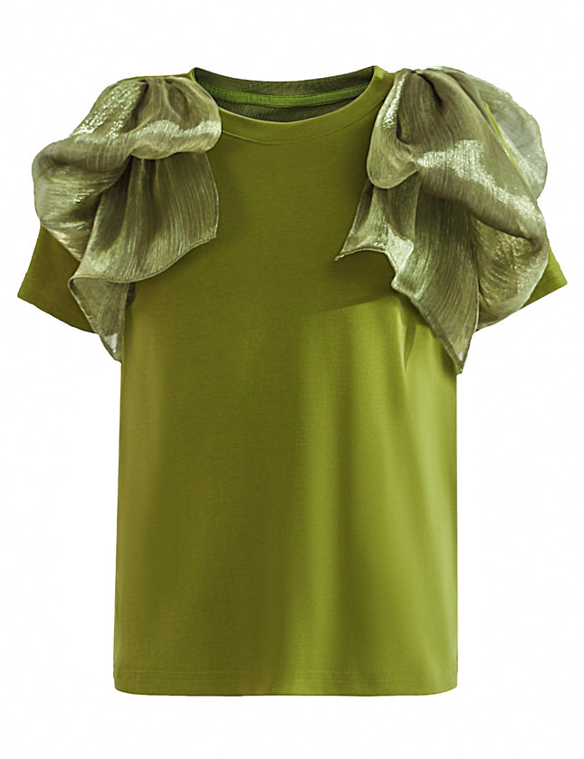 kids atelier tulleen Green Gold Valora Ruffle Skirt Set