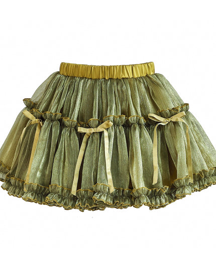 kids atelier tulleen Green Gold Valora Ruffle Skirt Set