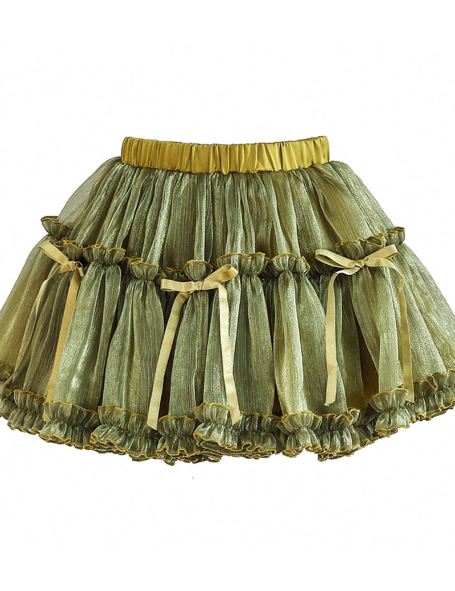 kids atelier tulleen Green Gold Valora Ruffle Skirt Set