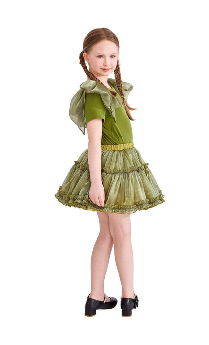 kids atelier tulleen Green Gold Valora Ruffle Skirt Set
