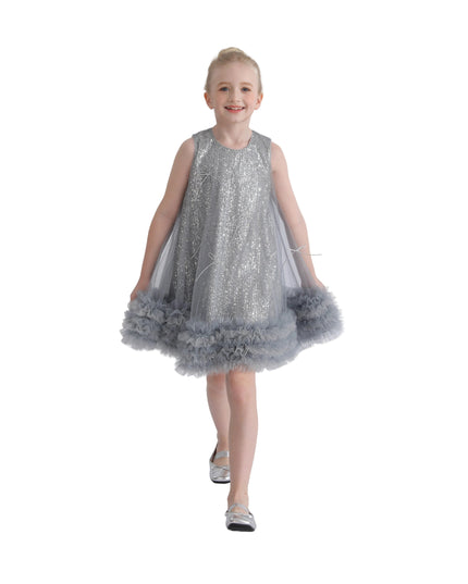 kids atelier tulleen Blue Evangeline Sequin Tulle Dress