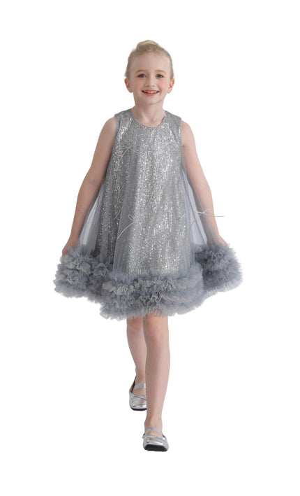 kids atelier tulleen Blue Evangeline Sequin Tulle Dress