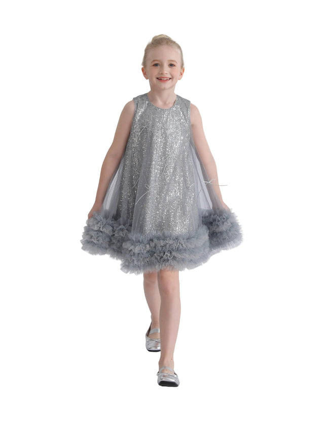 kids atelier tulleen Blue Evangeline Sequin Tulle Dress