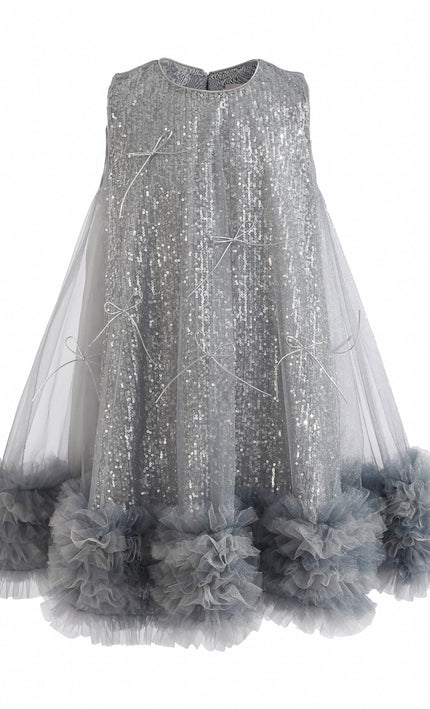 kids atelier tulleen Blue Evangeline Sequin Tulle Dress