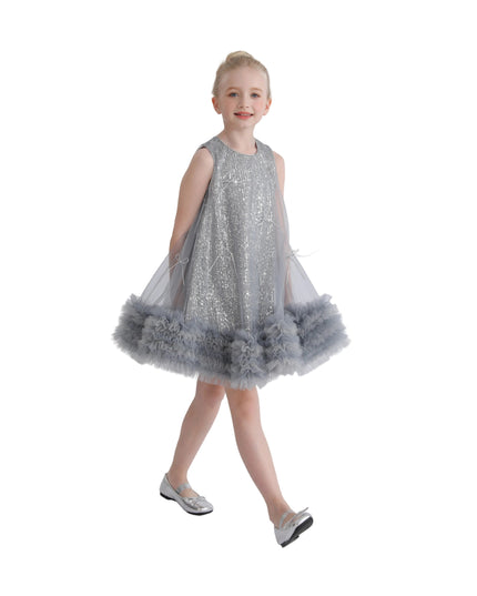 kids atelier tulleen Blue Evangeline Sequin Tulle Dress