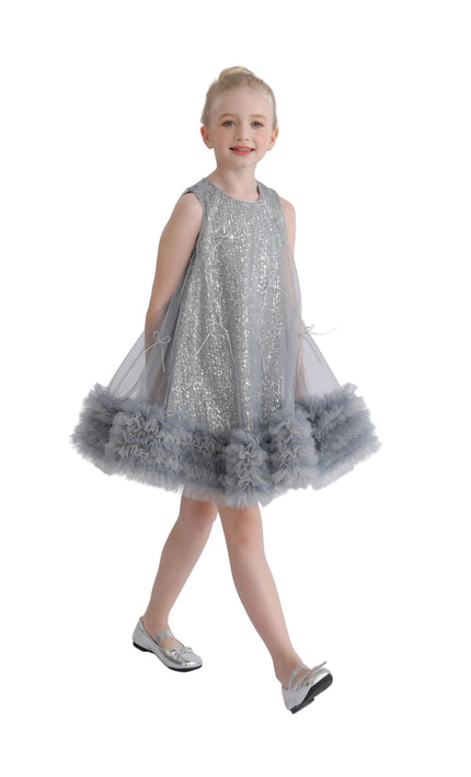 kids atelier tulleen Blue Evangeline Sequin Tulle Dress