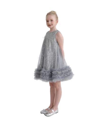 kids atelier tulleen Blue Evangeline Sequin Tulle Dress