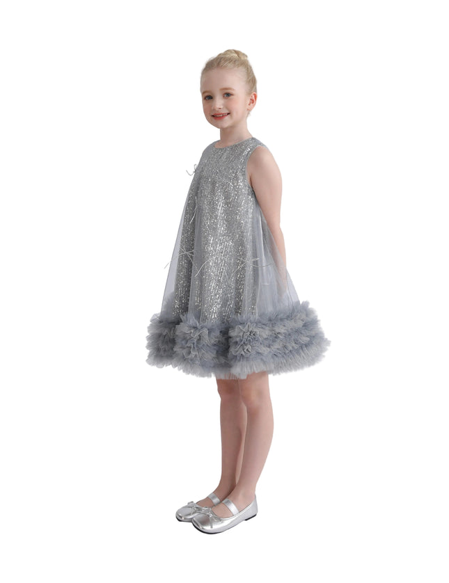 kids atelier tulleen Blue Evangeline Sequin Tulle Dress