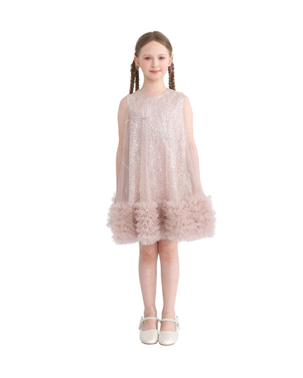 kids atelier tulleen Pink Evangeline Sequin Tulle Dress