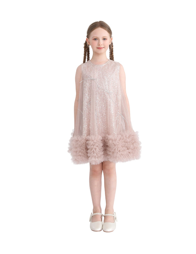 kids atelier tulleen Pink Evangeline Sequin Tulle Dress