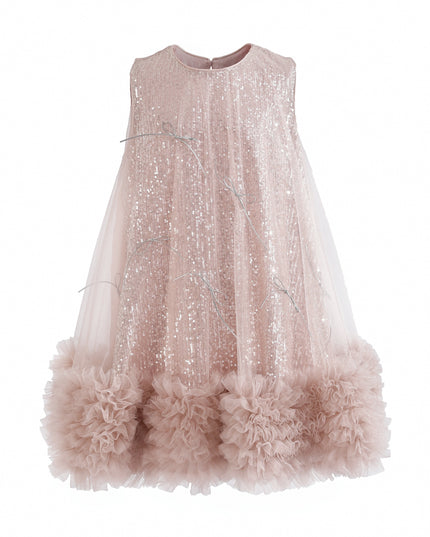 kids atelier tulleen Pink Evangeline Sequin Tulle Dress