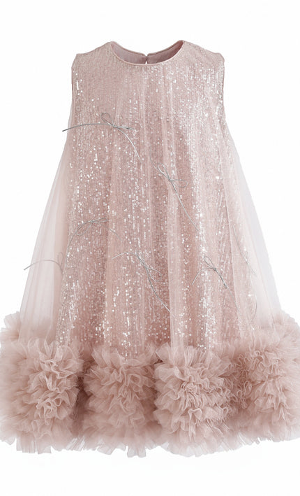 kids atelier tulleen Pink Evangeline Sequin Tulle Dress