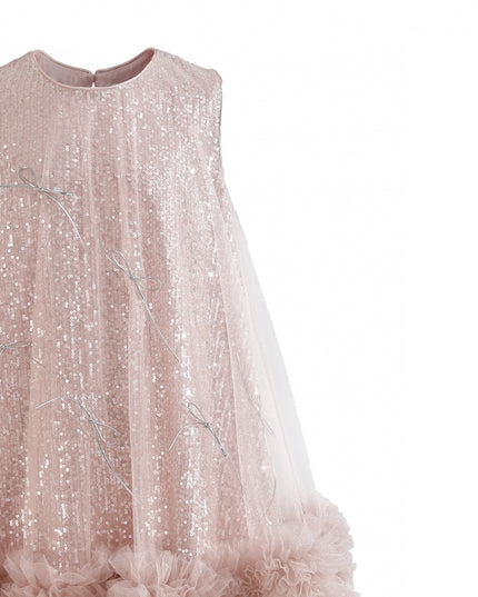 kids atelier tulleen Pink Evangeline Sequin Tulle Dress