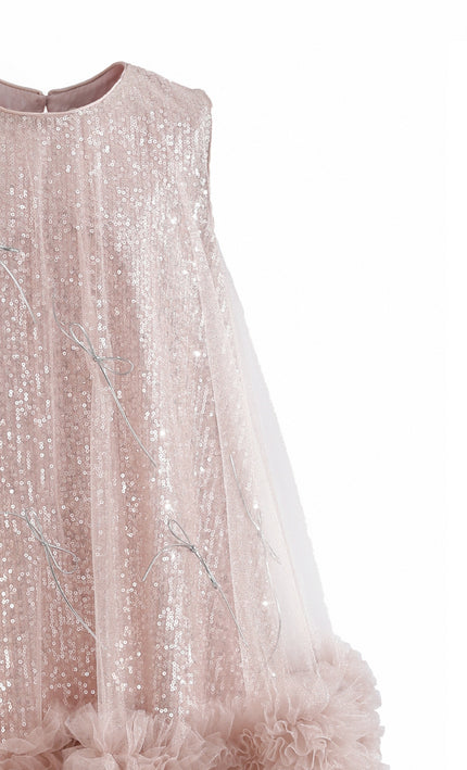 kids atelier tulleen Pink Evangeline Sequin Tulle Dress