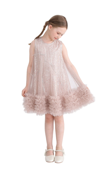 kids atelier tulleen Pink Evangeline Sequin Tulle Dress